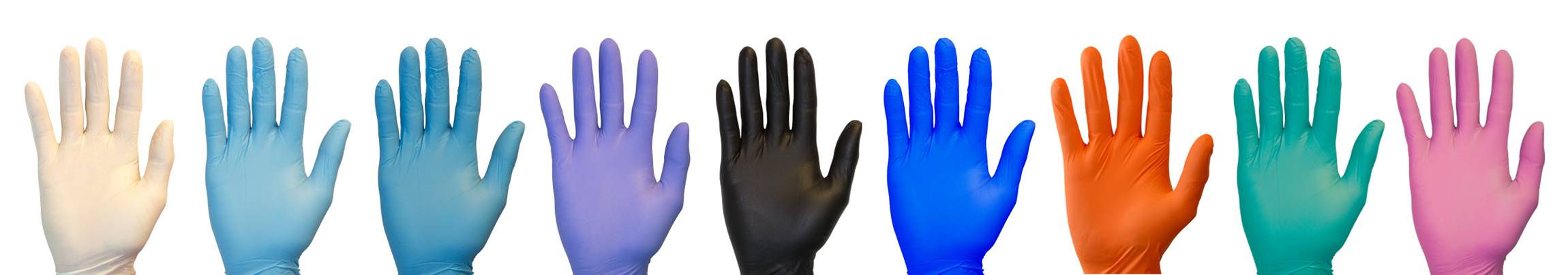 colored exam gloves
