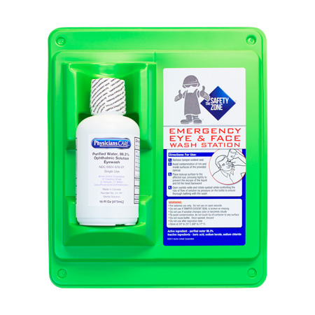 Single 16 oz. Eye Wash Station with 25 Person First Aid Kit, Case of 6