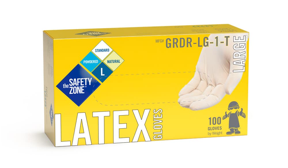 < GLOVE GRDR-XL-1-T LATEX POWDERED X-LARGE 10/100/CS